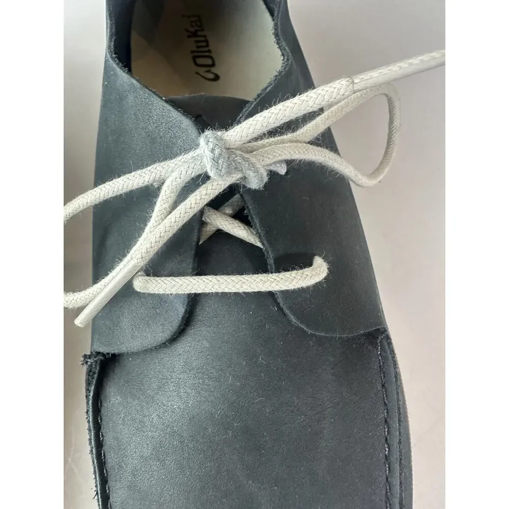 Olukai Holokai Leather Comfort Casual Shoes Carbon Gray Loafer Men's Size 9.5 - Picture 5 of 16